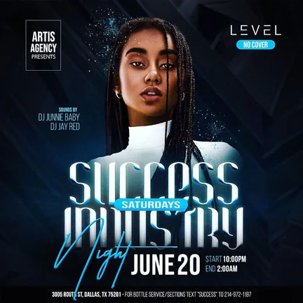 Success Saturdays Industry Night flyer.