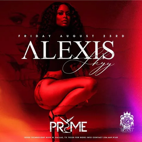Big Kat Promotions event flyer: Alexis Sky.