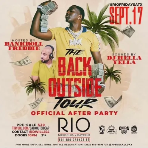 Back Outside Tour official after party flyer.