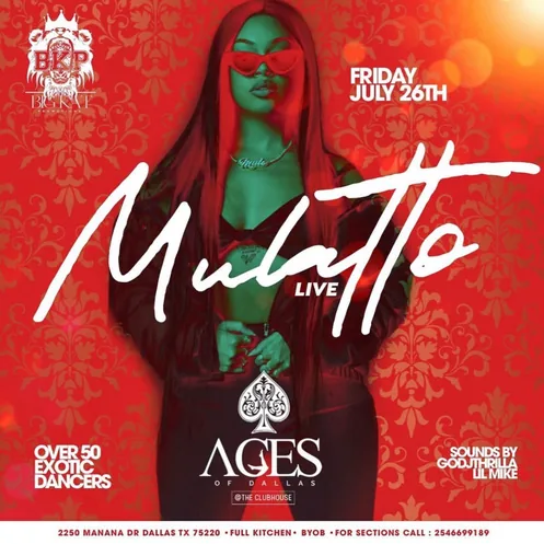 Big Kat Promotions event flyer: Mulatto live.