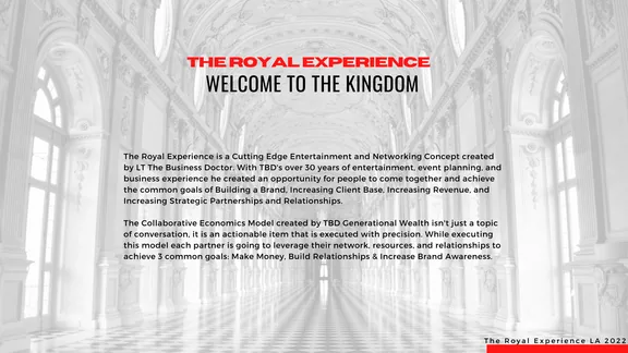 The Royal Experience deck: Welcome to the kingdom.