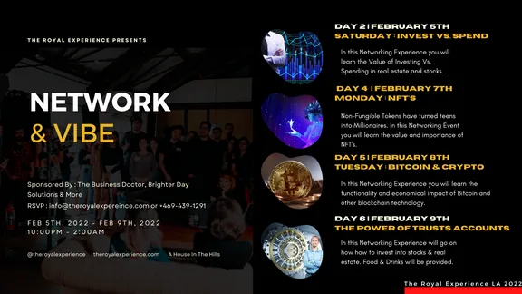 The Royal Experience deck: Network and vibe.
