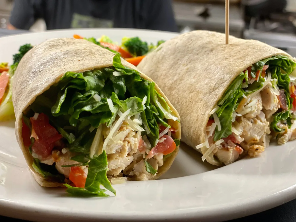 Chicken wraps on the Nirvana DTX menu.